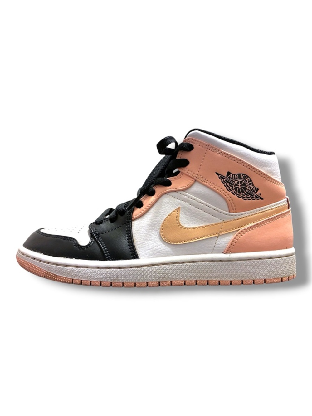 ✨ Air Jordan 1 Mid SE Women’s Sneakers Pink Peach Black White Size 7.5